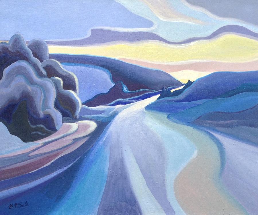 Winter Road Painting by Barbel Smith Winter Road Painting by Barbel Smith