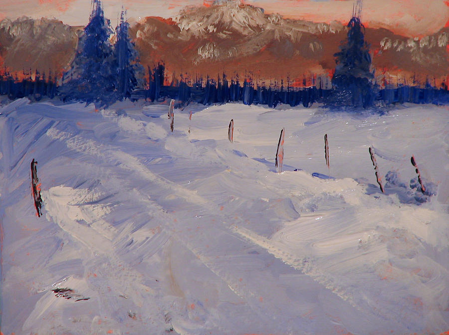 Winter Road Painting by Robert Bissett