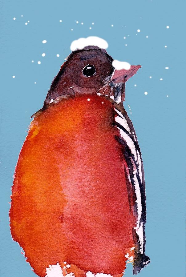 Winter Robin Painting by Anne Duke
