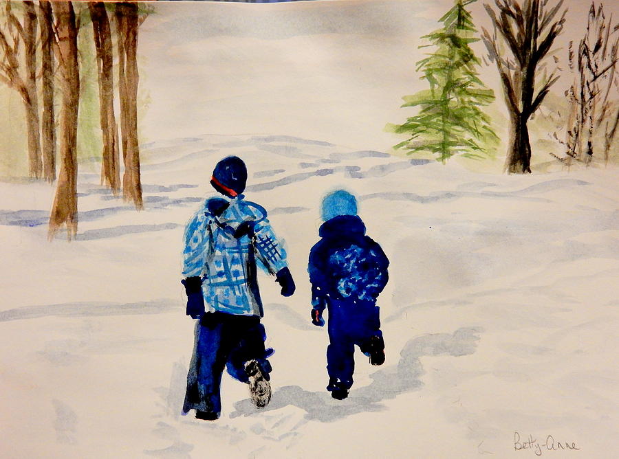 Winter Run Painting by Betty-Anne McDonald