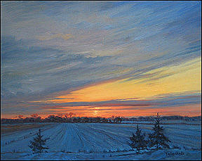 Winter Painting - Winter Sanset by Dmitry Oivadis