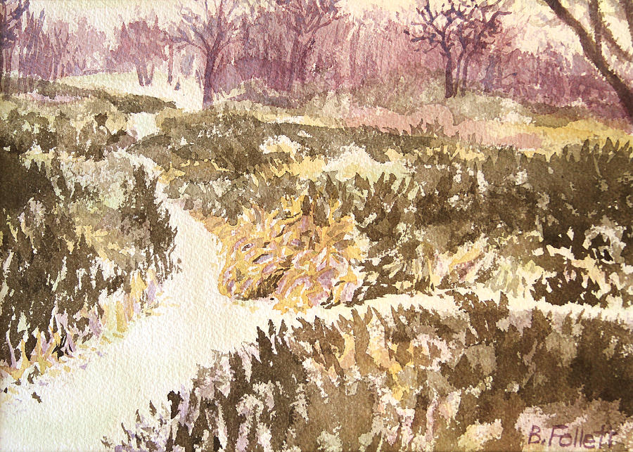 Winter Scene Painting by Bonnie Follett