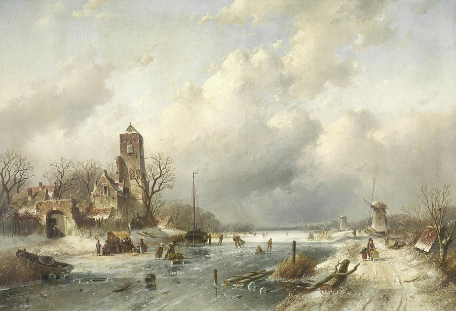 Winter Scene Painting by Roy Pedersen