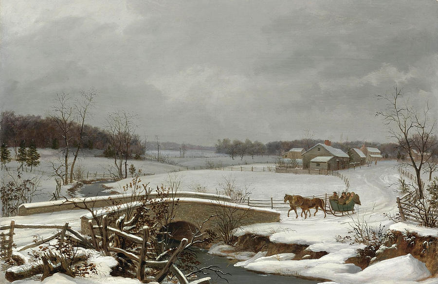 Winter Scene in Pennsylvania Painting by Thomas Birch