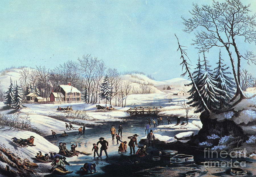 Winter Scene: Morning 1854 Photograph by Granger