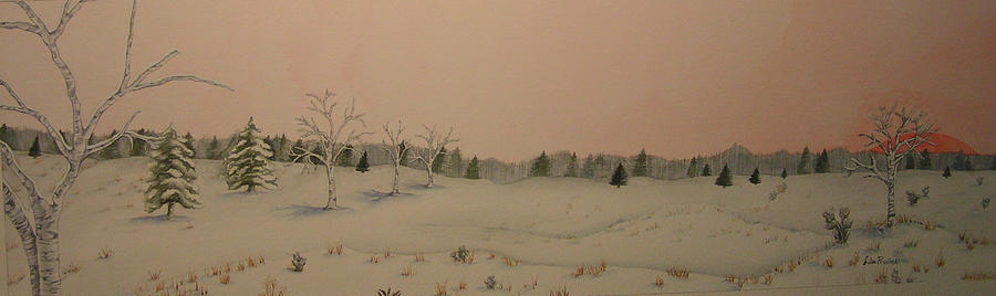 Winter Painting - Winter Scene with Birch by Lisa Prusinski
