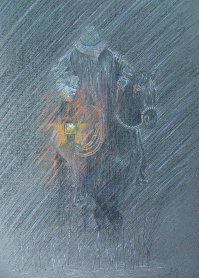 Horse Drawing - Winter Search by Dan Hausel