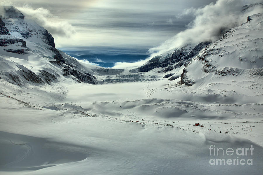Winter Shadows Below The Athabasca Glacier Photograph by Adam Jewell
