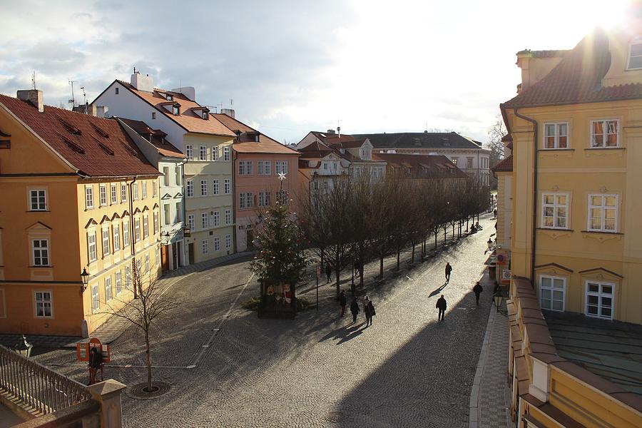 Winter shadows in an old town by Radka Zimova King Winter shadows in an old town by Radka Zimova King