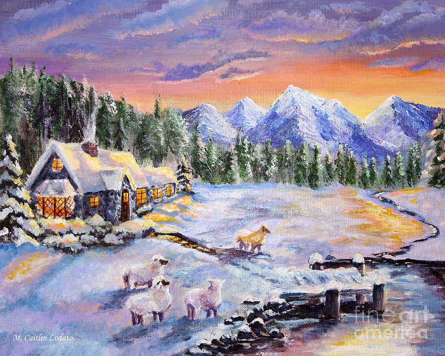 Winter Sheep Painting by Caitlin Lodato - Fine Art America