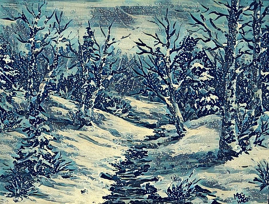 Winter silence mono Painting by Megan Walsh