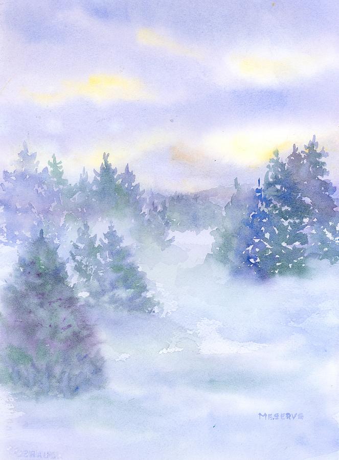 Winter Silence Painting by Roseann Meserve - Fine Art America