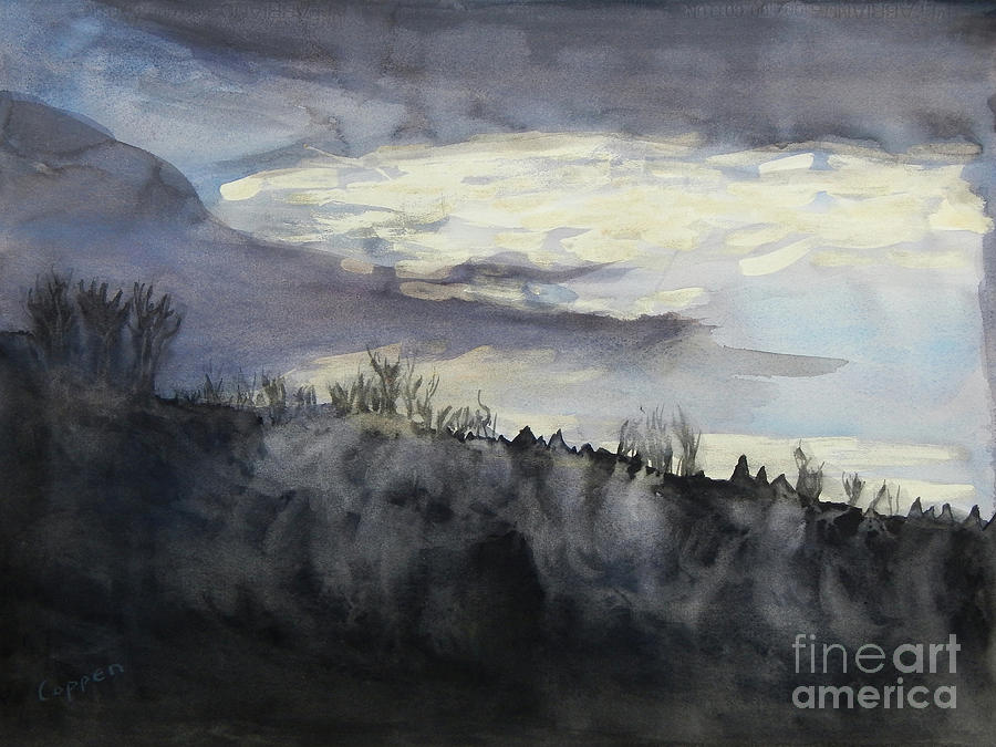 Winter Sky Along the Mohawk #2 Painting by Robert Coppen
