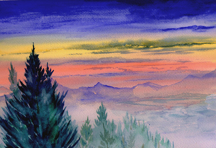 Winter Sky Painting by Brenda Owen