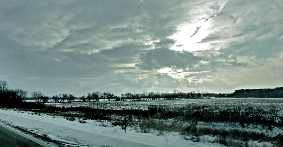 Winter Photograph - Winter Sky Over Tree Line by Garth Glazier