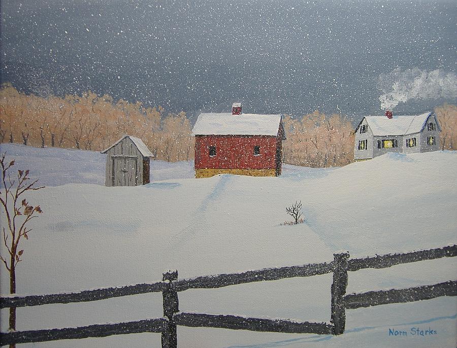 Winter Painting - Winter Snowstorm by Norm Starks