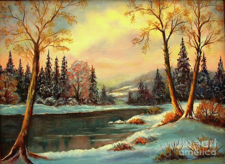 Mountain Painting - Winter Splendor by Hazel Holland