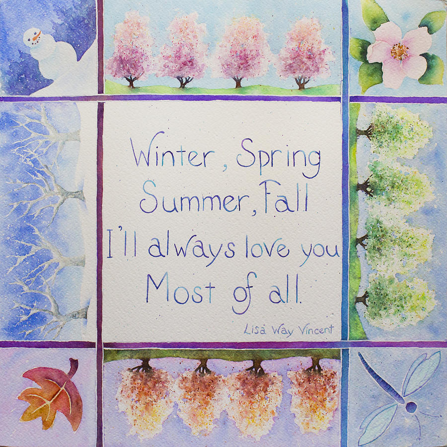 Winter, Spring, Summer, Fall Painting by Lisa Vincent