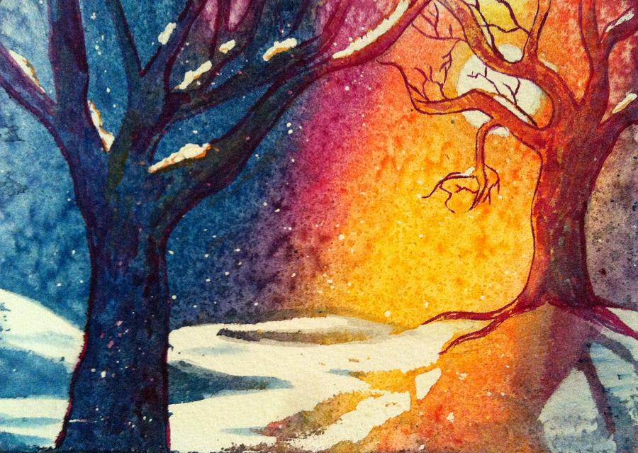 Winter Painting by Starr Weems