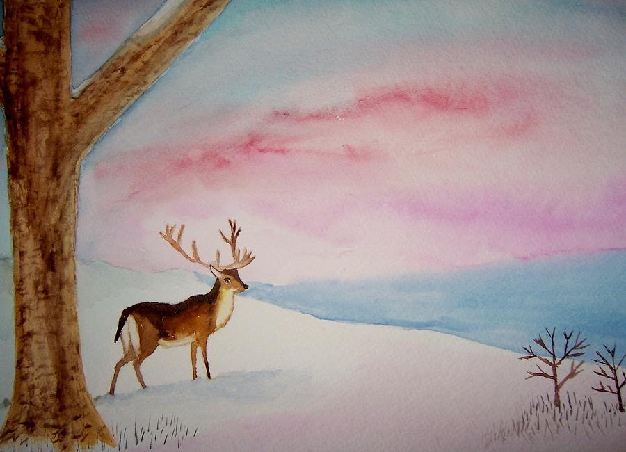Winter Stillness Painting by B Kathleen Fannin
