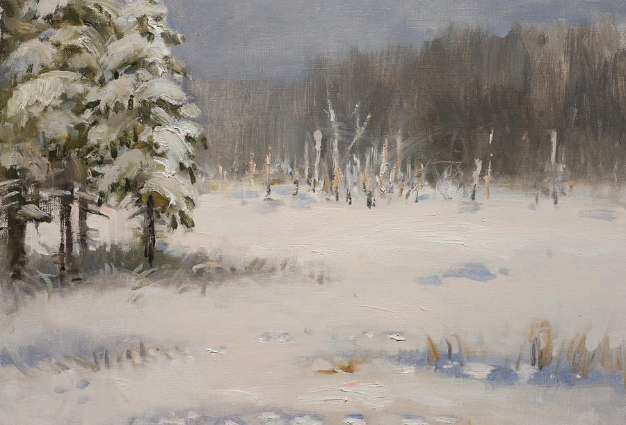 Winter Stillness. Fragment Painting by Valentina Kondrashova