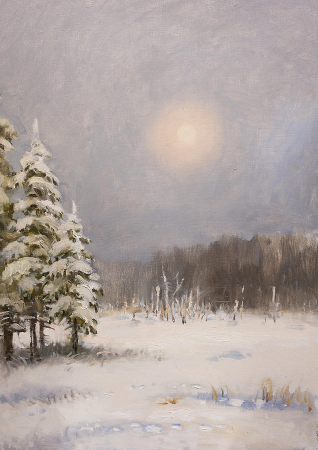 Winter Stillness Painting by Valentina Kondrashova
