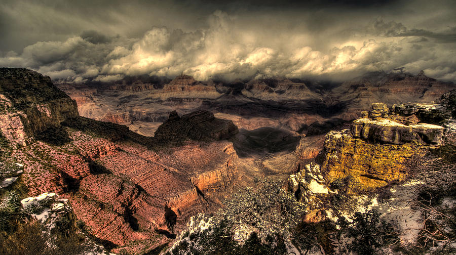 Winter Storm Clearing Grand Canyon Photograph by Lawrence Knutsson