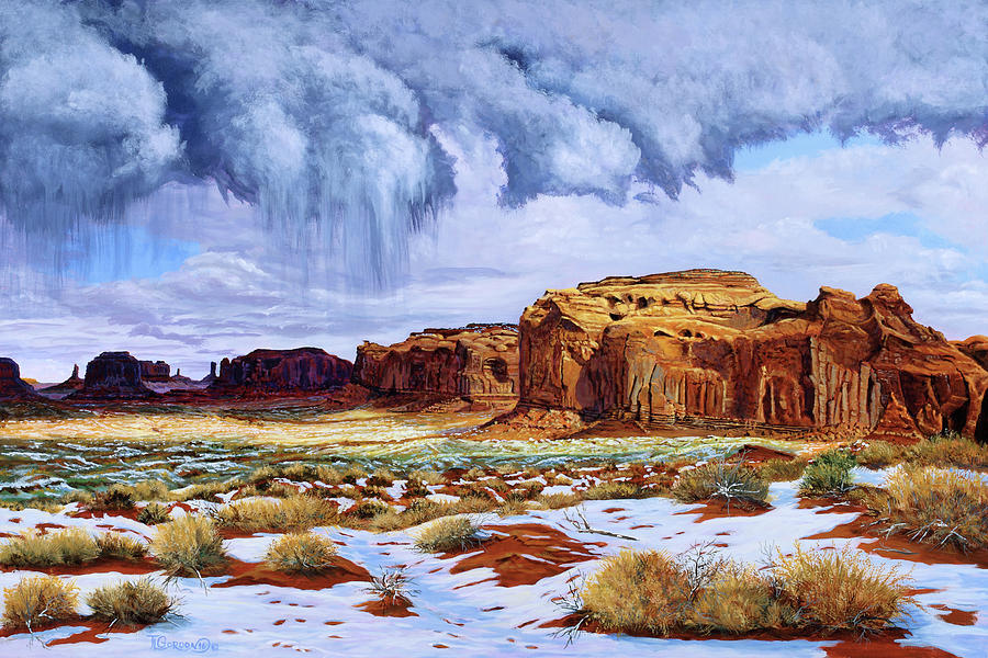 Winter Storm in Mystery Valley Painting by Timithy L Gordon