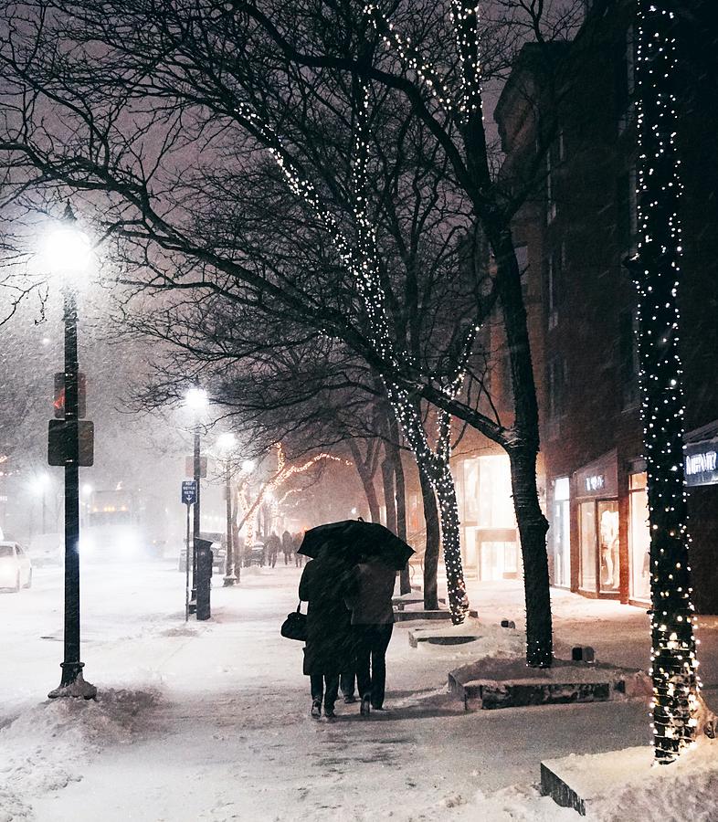 Winter Storm on Newbury Street Photograph by Brian McWilliams