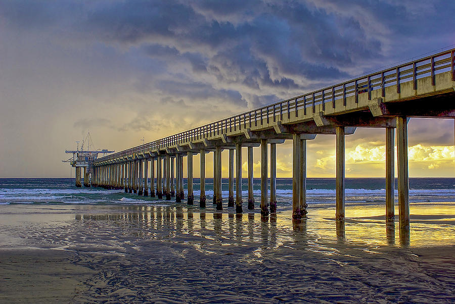 Winter Storm Over Scripps Pier Photograph by Donald Pash