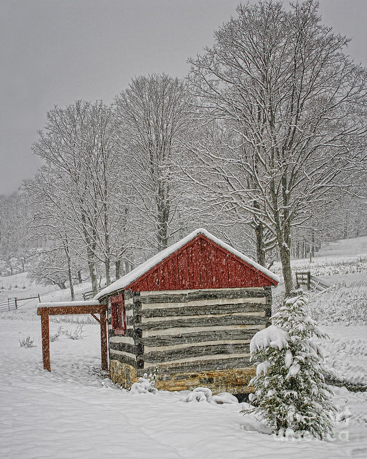 Winter Photograph - Winter Storm Springhouse by Timothy Flanigan