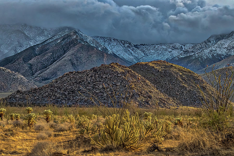 Winter Storm to the Desert Floor Photograph by Peter Tellone
