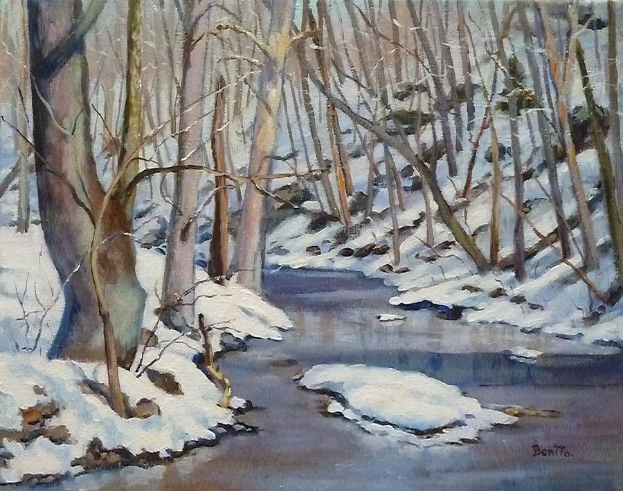 Winter Painting - Winter Stream by Bonita Waitl