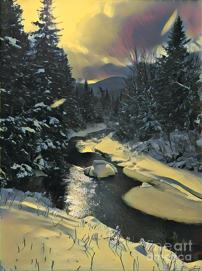 Winter Stream Digital Art