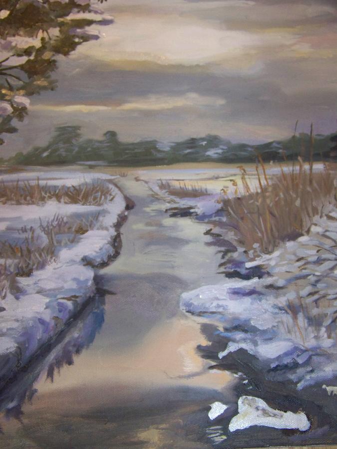 Landscape Painting - Winter Stream by Georgeanne Wayman