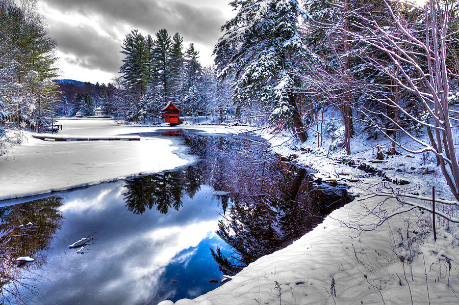 Winter Stream in Old Forge Photograph by David Patterson