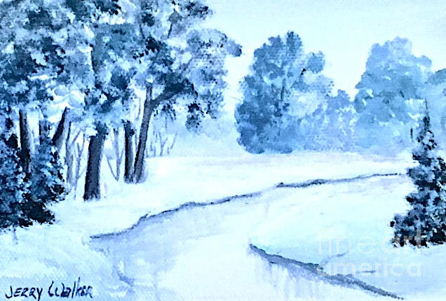 Winter Stream Painting by Jerry Walker