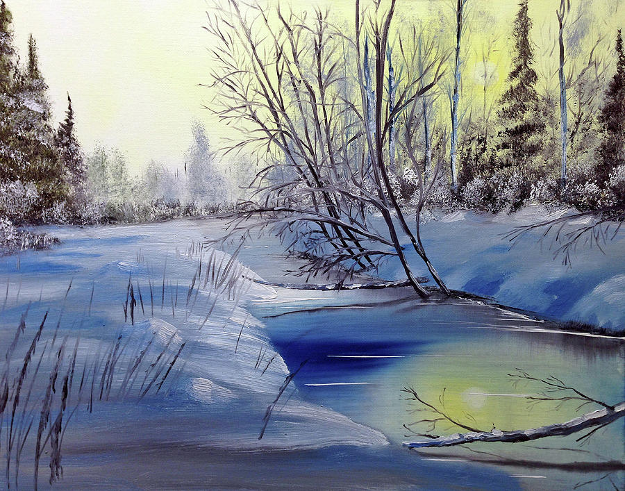 Winter Sunrise Painting by Kenneth Nelson