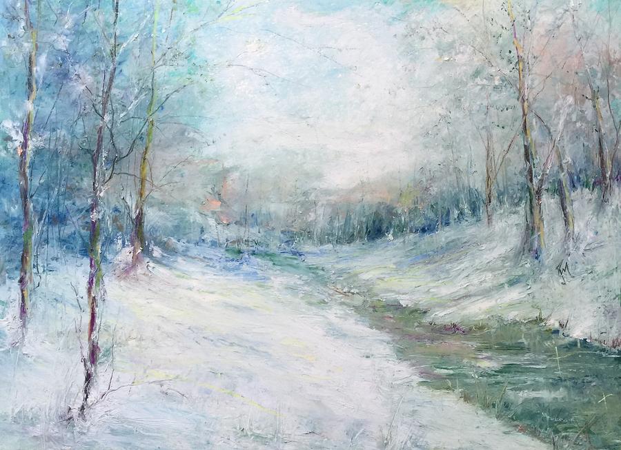 Winter Stream Painting by Robin Miller-Bookhout