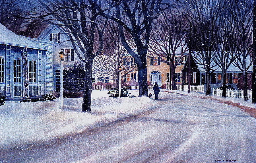 Winter Stroll Painting by Karol Wyckoff