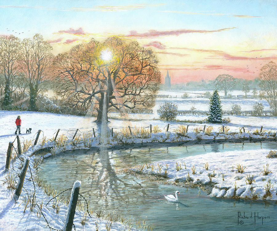 Winter Stroll Painting by Richard Harpum