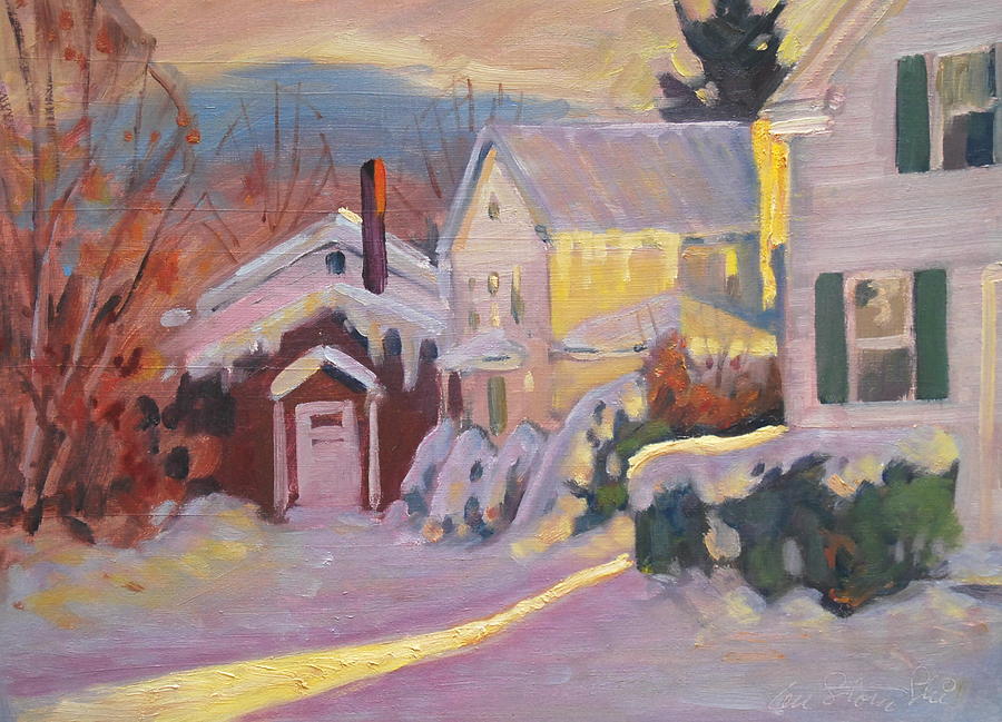 Winter Sun In Cheshire Painting by Len Stomski