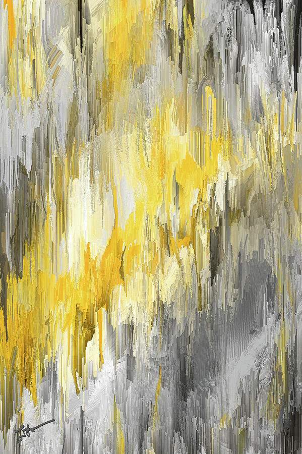 Yellow Painting - Winter Sun - Yellow And Gray Contemporary Art by Lourry Legarde