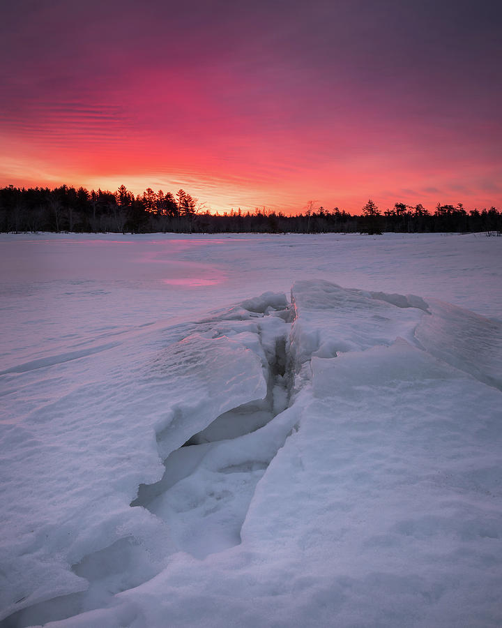 Winter Sunrise at Compass Pond Photograph by Colin Chase