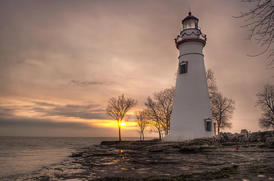 Winter Sunrise at Marblehead Lighthouse Photograph by At Lands End Photography