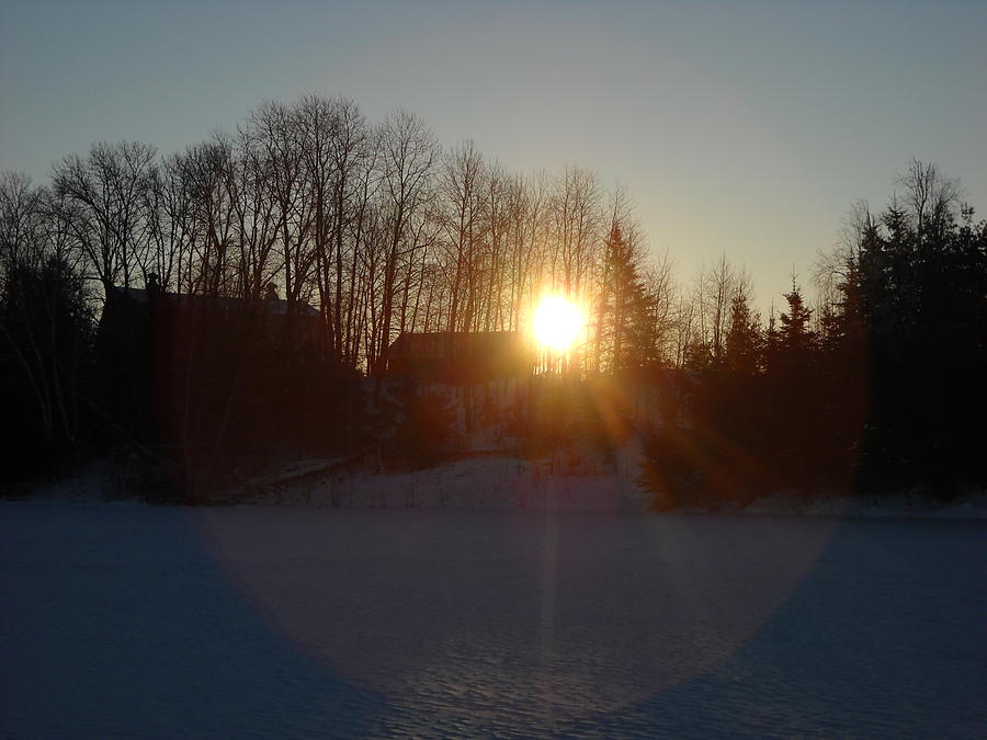 Winter Sunrise Behind Barn Photograph by Kent Lorentzen