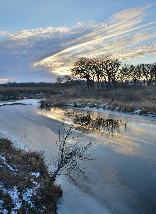 Winter Sunrise in Glacial Park Photograph by Ray Mathis