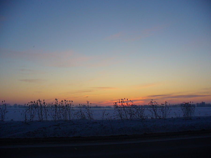 Winter sunrise in Lambton County Photograph by Peggy King