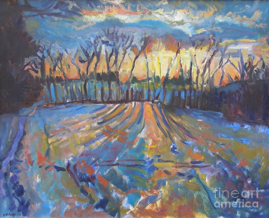 Winter Sunrise Painting by Marc Poirier