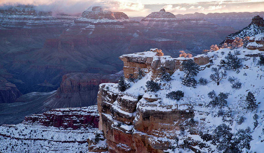 Winter Sunrise - Mather Point Grand Canyon Photograph by Paul Riedinger